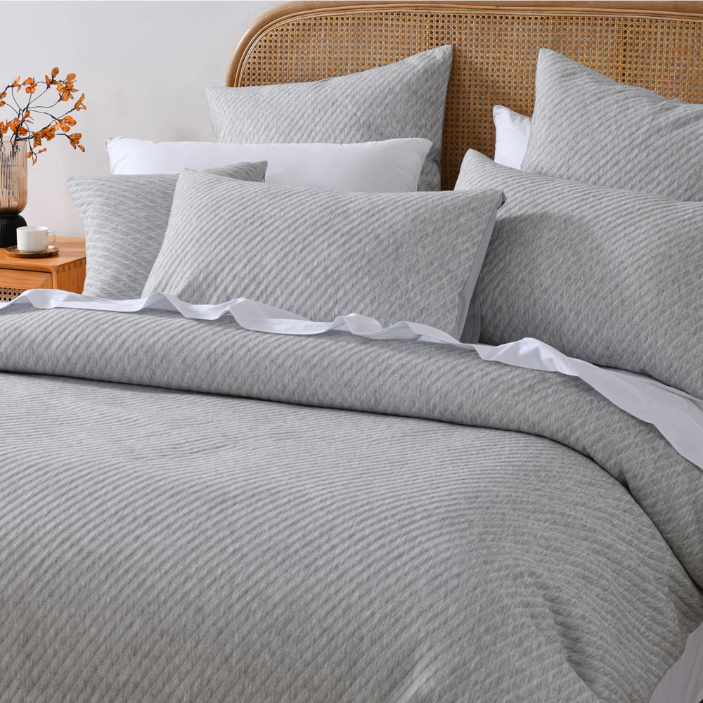 Bianca Pesaro Grey Marle Quilt Cover Set Closeup | My Linen