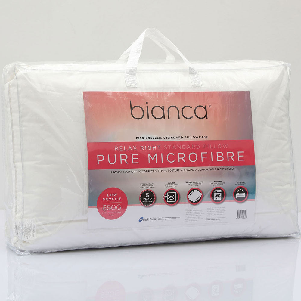 Relax Right Microfibre Low Profile Pillow