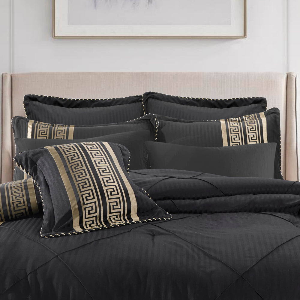 Bianca Raffaello Black 6pc Comforter Set Closeup | My Linen