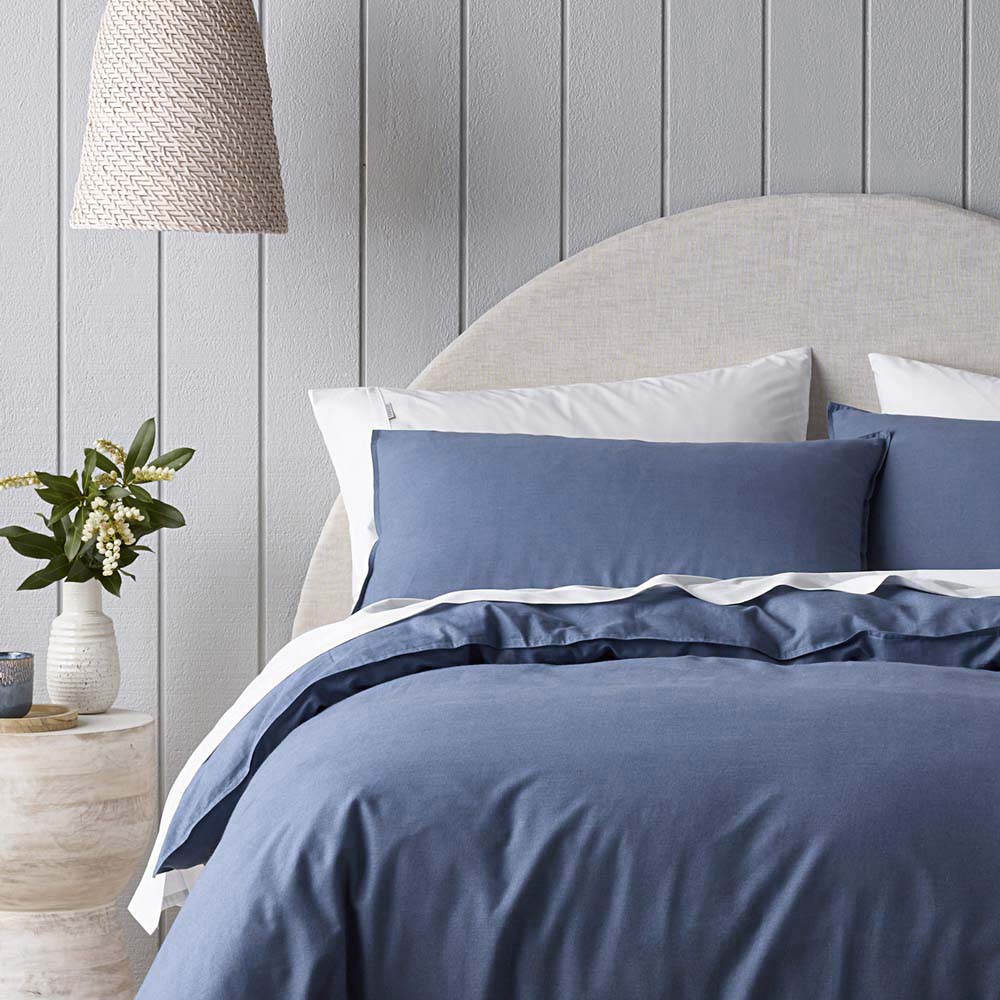 Riviera Blue Quilt Cover Set | Queen Bed