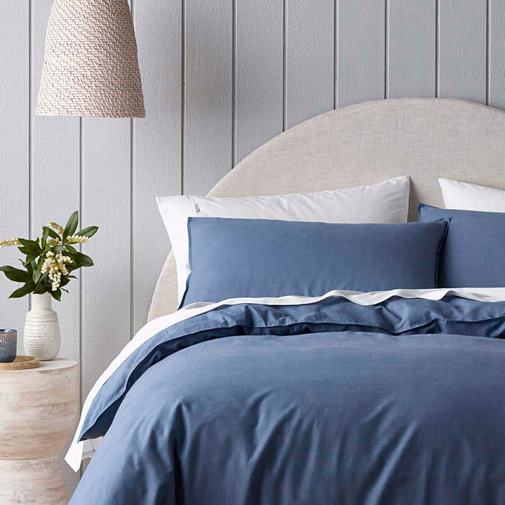 Riviera Blue Quilt Cover Set | Queen Bed