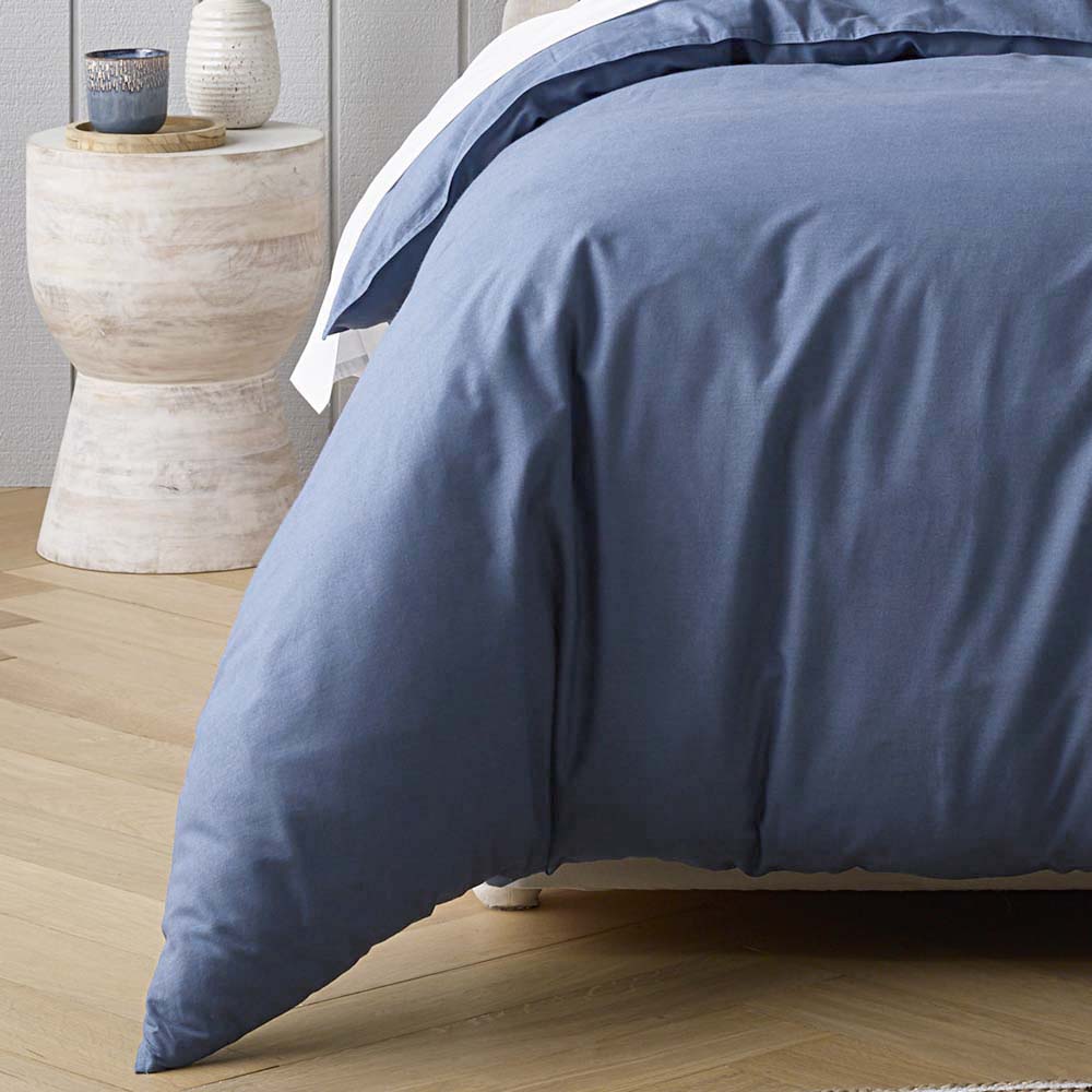 Riviera Blue Quilt Cover Set | Queen Bed