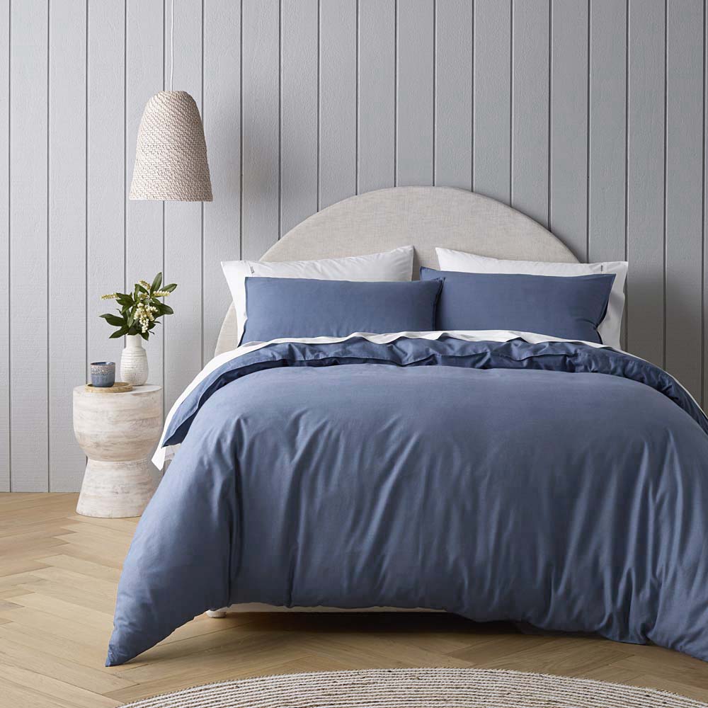 Riviera Blue Quilt Cover Set | Queen Bed