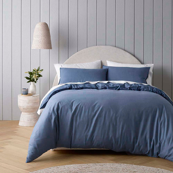 Riviera Blue Quilt Cover Set | Queen Bed