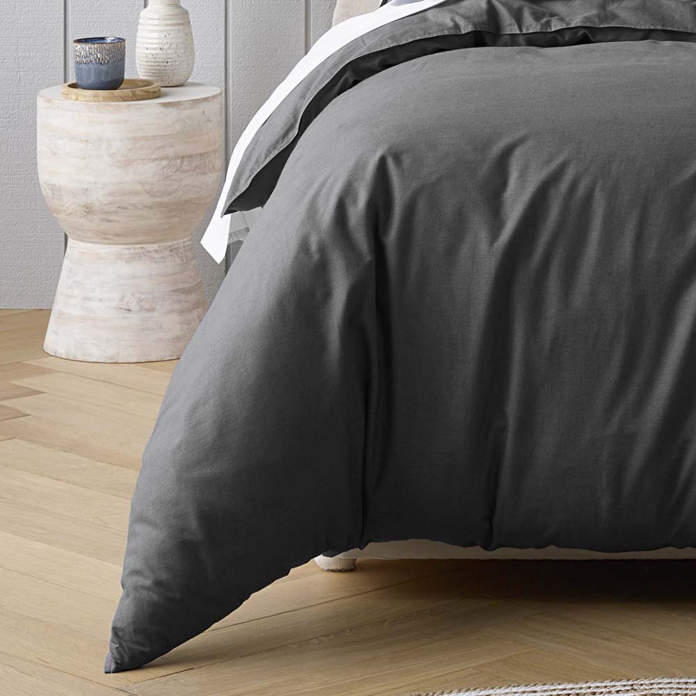 Riviera Charcoal Quilt Cover Set | Single Bed