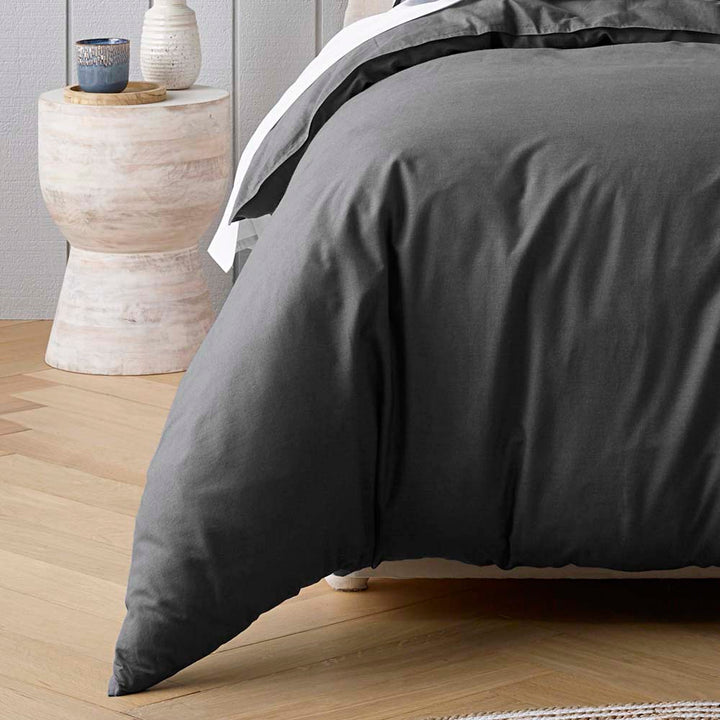 Riviera Charcoal Quilt Cover Set | Single Bed