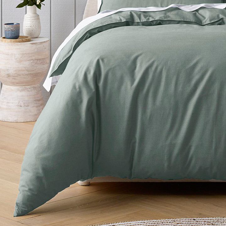 Riviera Green Quilt Cover Set | Queen Bed