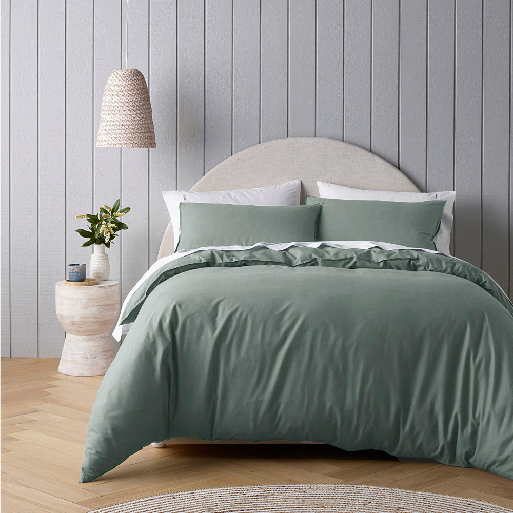 Riviera Green Quilt Cover Set | Queen Bed