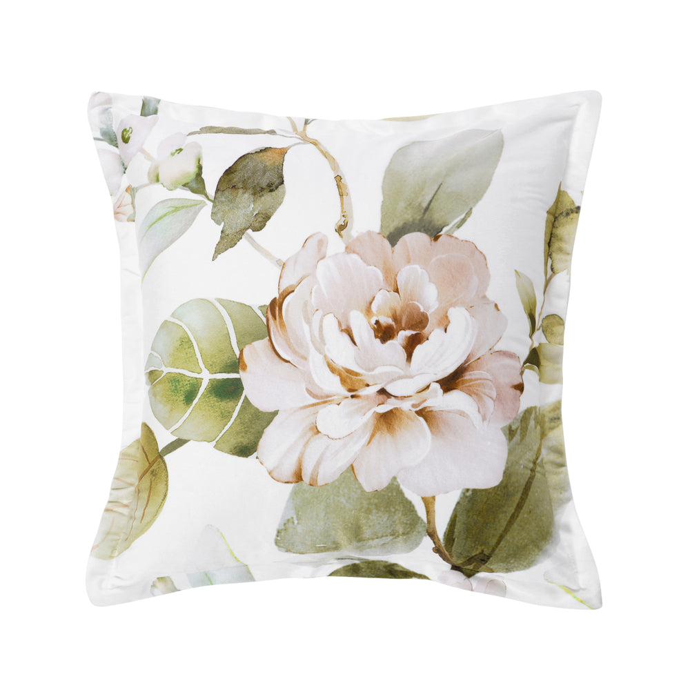 Rosalia White Square Filled Cushion