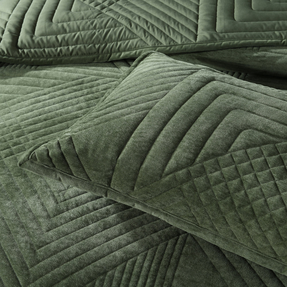 Samatra Olive Coverlet Set | Single / Double Bed