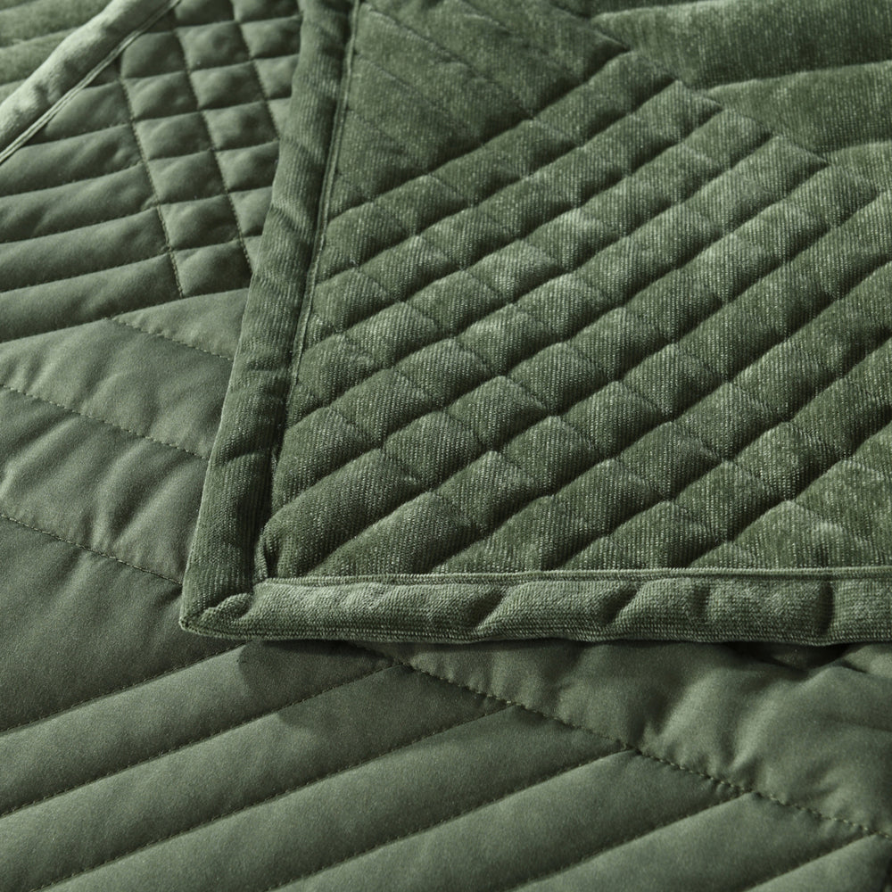 Samatra Olive Coverlet Set | Single / Double Bed