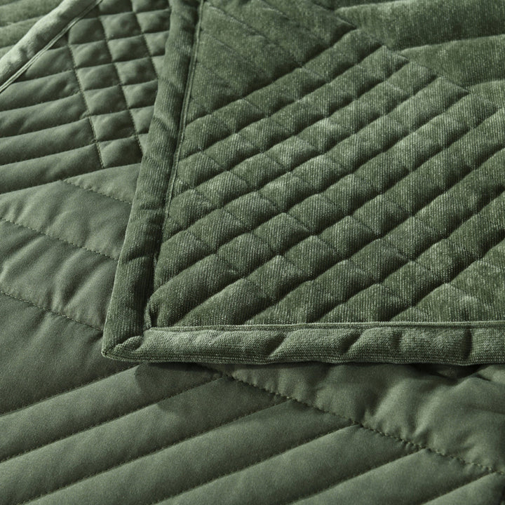 Samatra Olive Coverlet Set | Super King