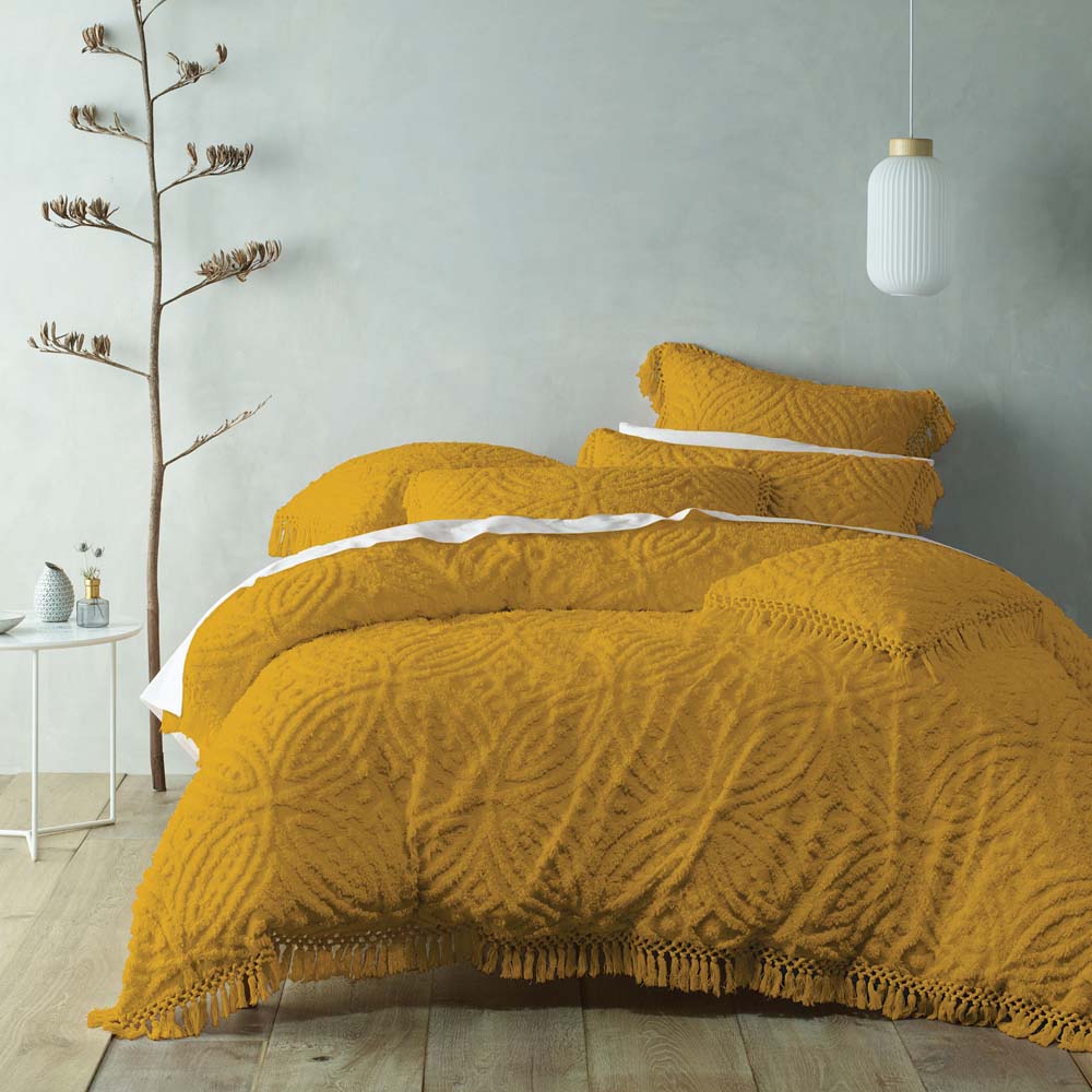 Savannah Mustard Quilt Cover Set | Queen Bed