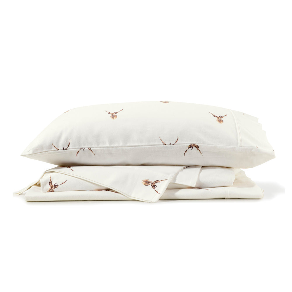 Stag Flannelette Sheet Set | Single Bed 50cm