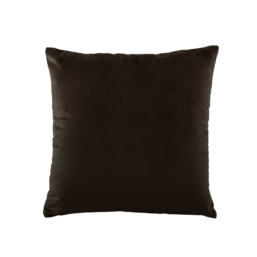 Vivid Chocolate Velvet Square Filled Cushion