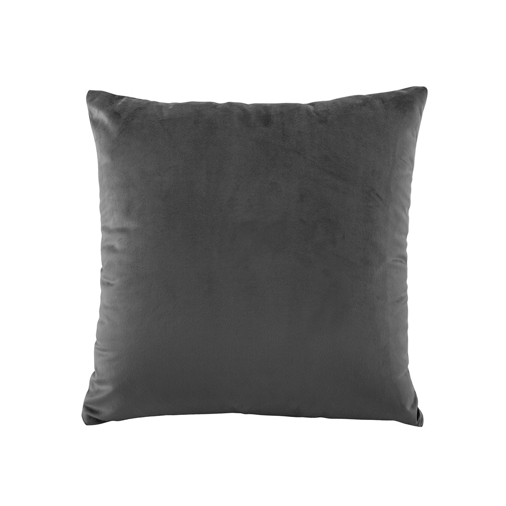 Vivid Coal Velvet Square Filled Cushion