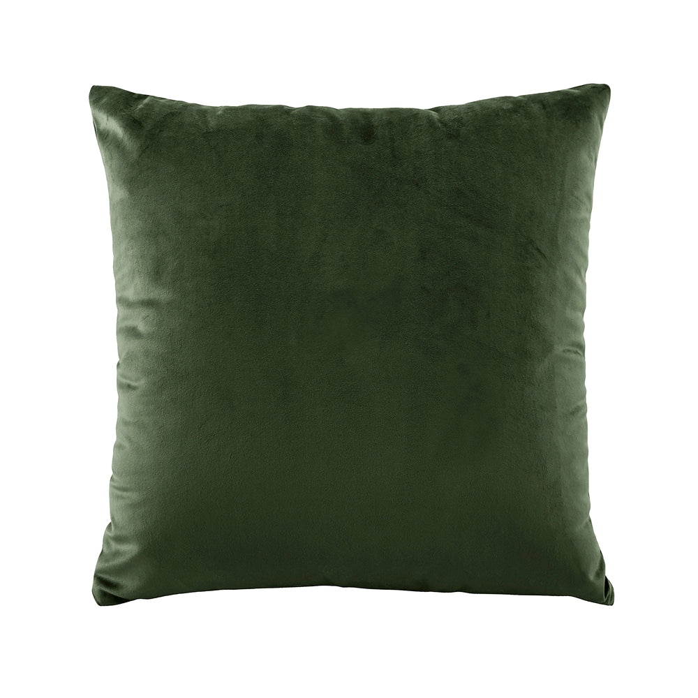 Vivid Forest Green Velvet Square Filled Cushion