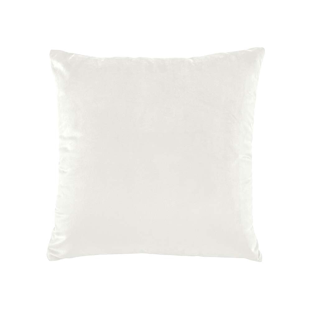 Vivid Ivory Velvet Square Filled Cushion