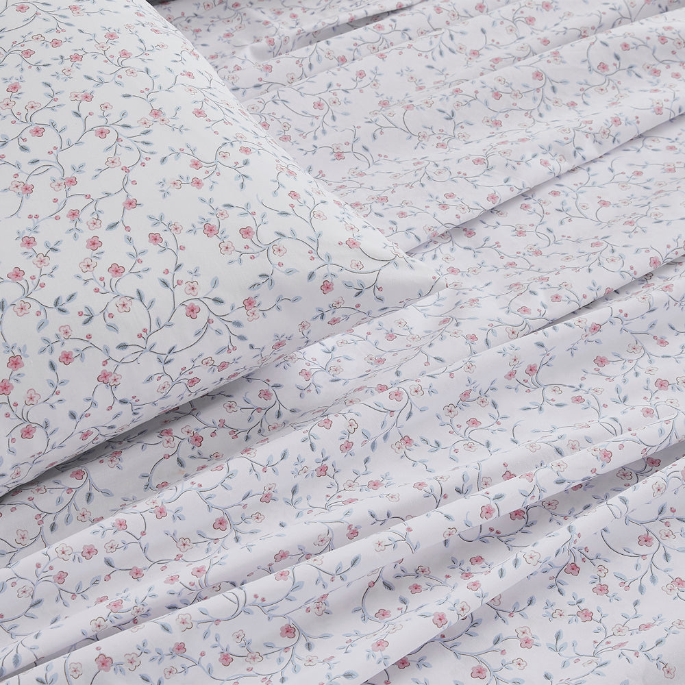 Blencow Sprig Duck Egg Sheet Set | Double Bed