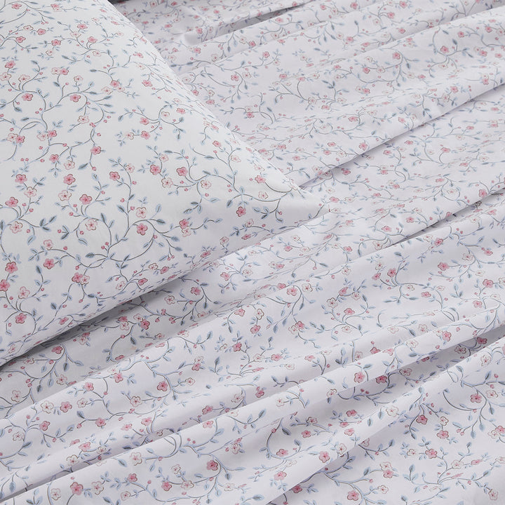 Blencow Sprig Duck Egg Sheet Set | King Bed