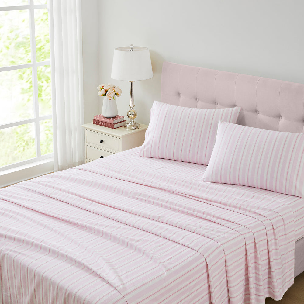 Laura Ashley Brampton Blush Pink Flannelette Bed Sheet Set | My Linen