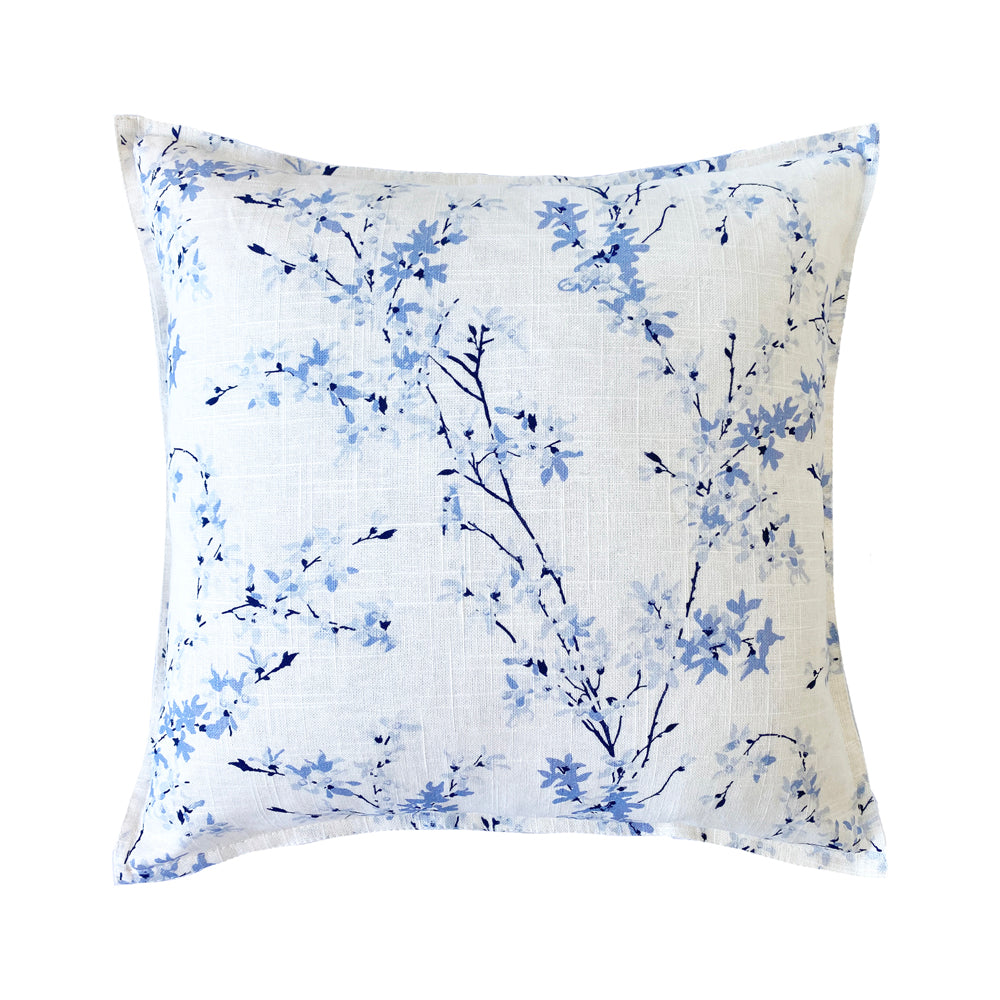 Forsythia Sky Blue Square Filled Cushion