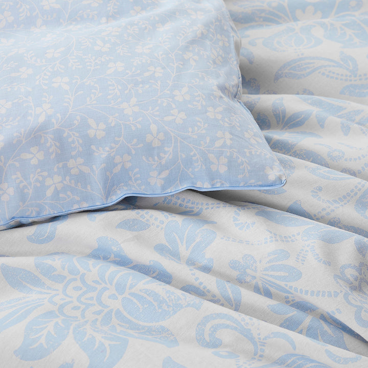 Percy Sky Blue Quilt Cover Set | Double Bed