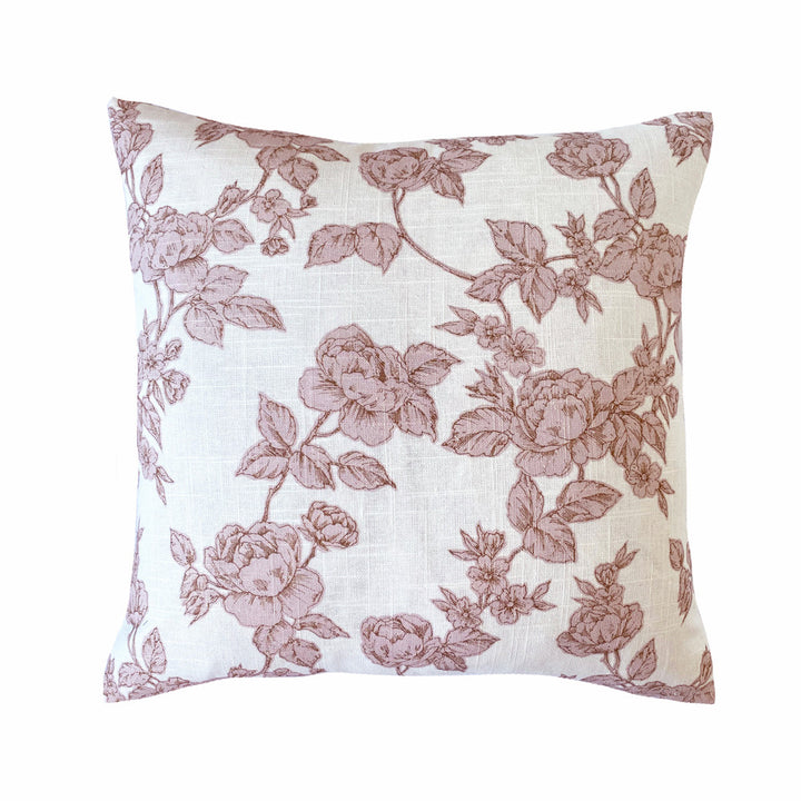 Summer Rose Peony Pink Square Filled Cushion