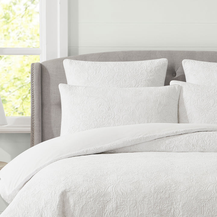 Laura Ashley Trailing Laurissa Off White European Pillowcase Lifestyle | My Linen