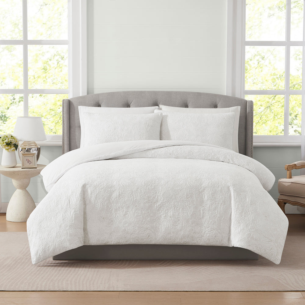 Laura Ashley Trailing Laurissa Off White Quilt Cover Set | My Linen
