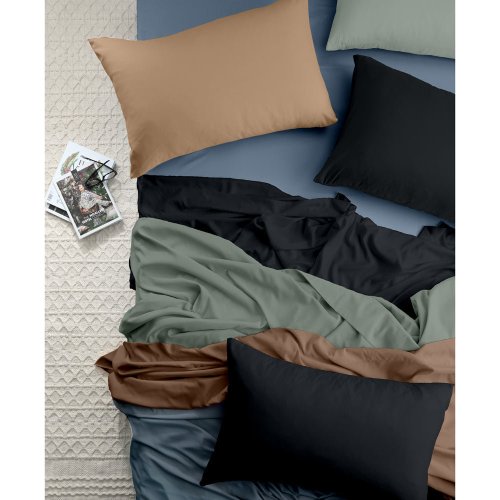 Vintage Washed Microfibre Sheet Set Charcoal | King Bed