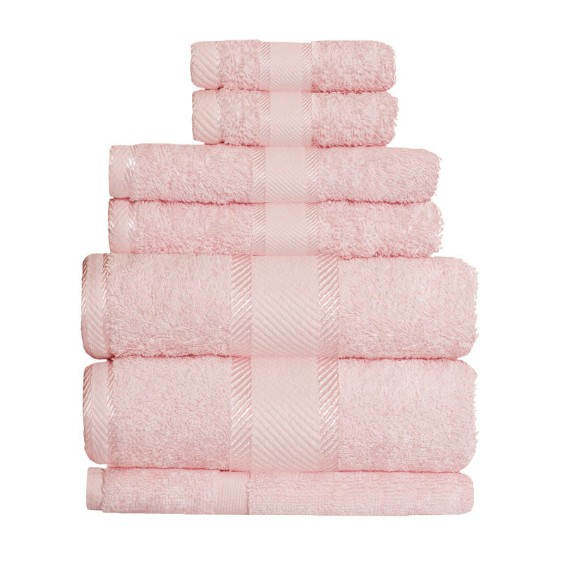 Kingtex 100% Combed Cotton 7pc Bath Sheet Set Baby Pink | My Linen