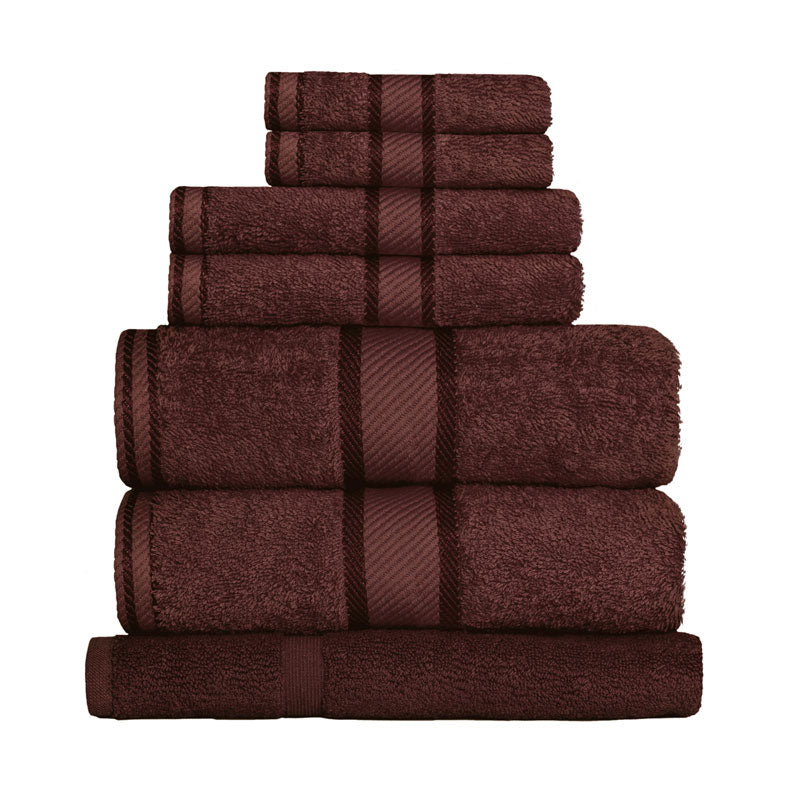 Kingtex 100% Combed Cotton 7pc Bath Sheet Set Chocolate | My Linen