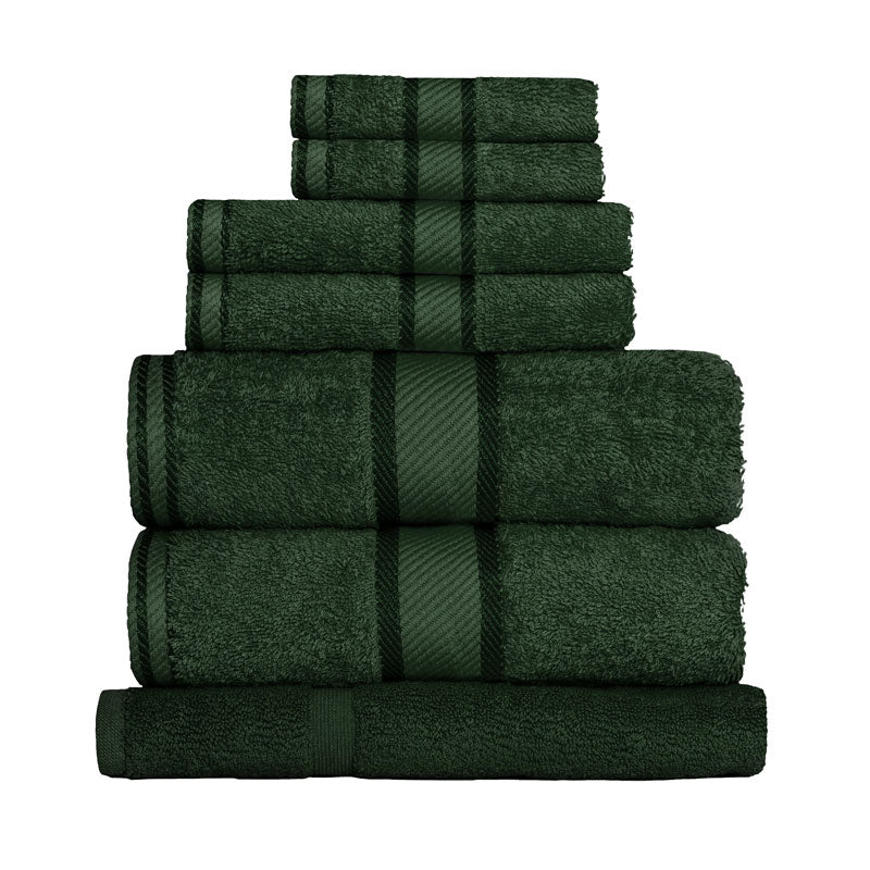Kingtex 100% Combed Cotton 7pc Bath Sheet Set Forest | My Linen