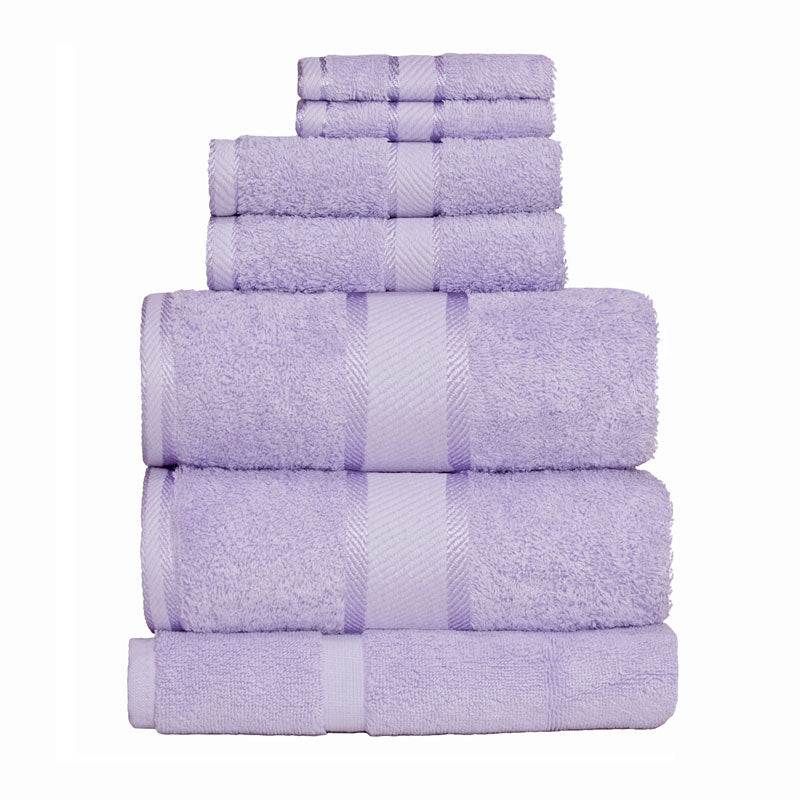 Kingtex 100% Combed Cotton 7pc Bath Sheet Set Lilac | My Linen