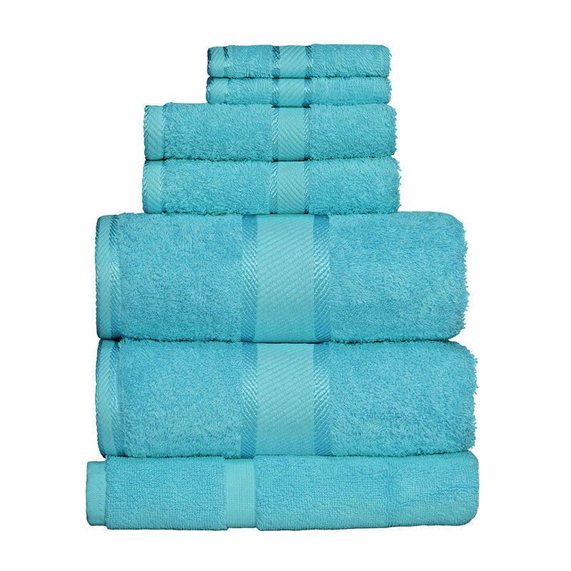 Kingtex 100% Combed Cotton 7pc Bath Sheet Set Turquoise | My Linen