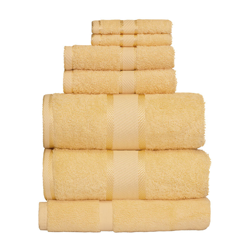 Kingtex 100% Combed Cotton 7pc Bath Sheet Set Yellow | My Linen