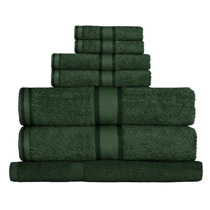 Kingtex 100% Combed Cotton 7pc Bath Towel Set Forest | My Linen
