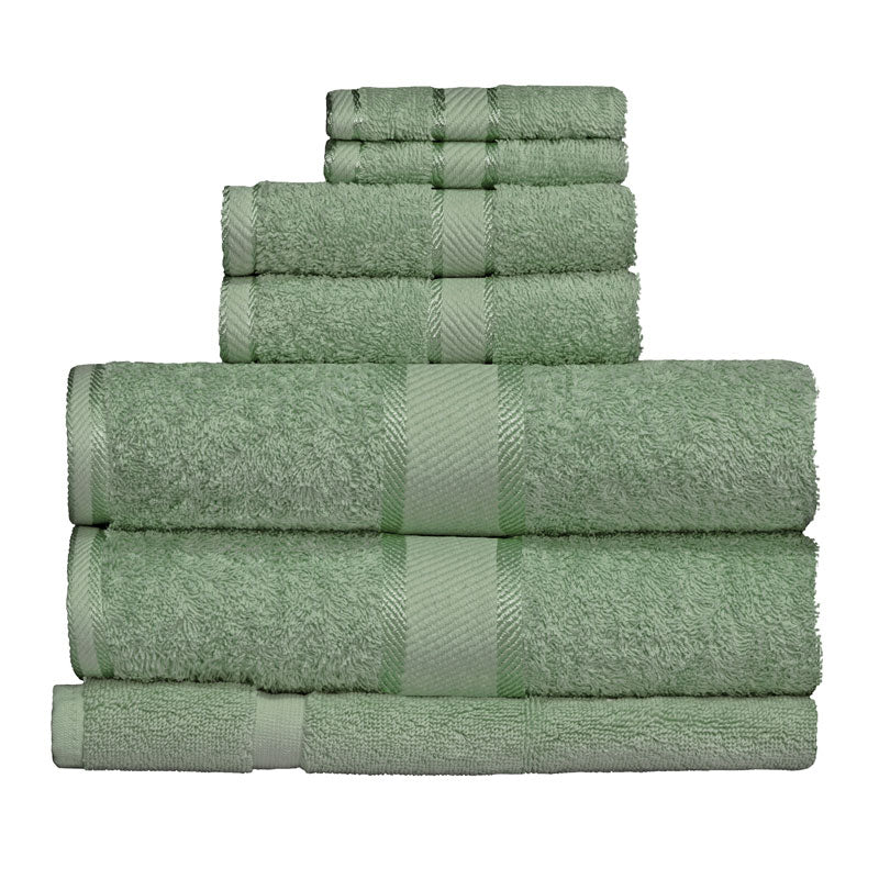 Kingtex 100% Combed Cotton 7pc Bath Towel Set Frost | My Linen