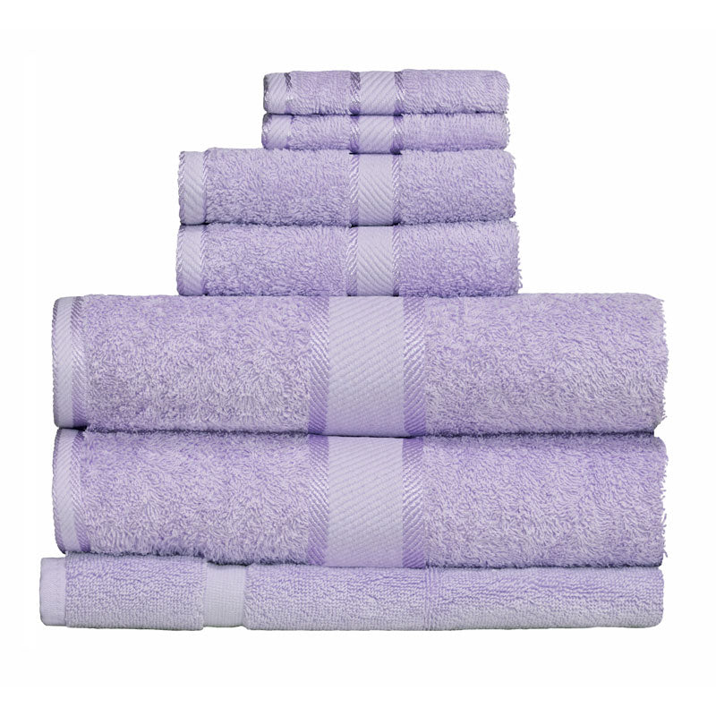 Kingtex 100% Combed Cotton 7pc Bath Towel Set Lilac | My Linen