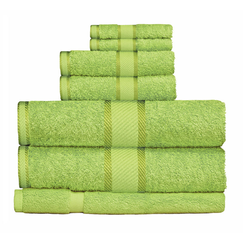 Kingtex 100% Combed Cotton 7pc Bath Towel Set Lime | My Linen
