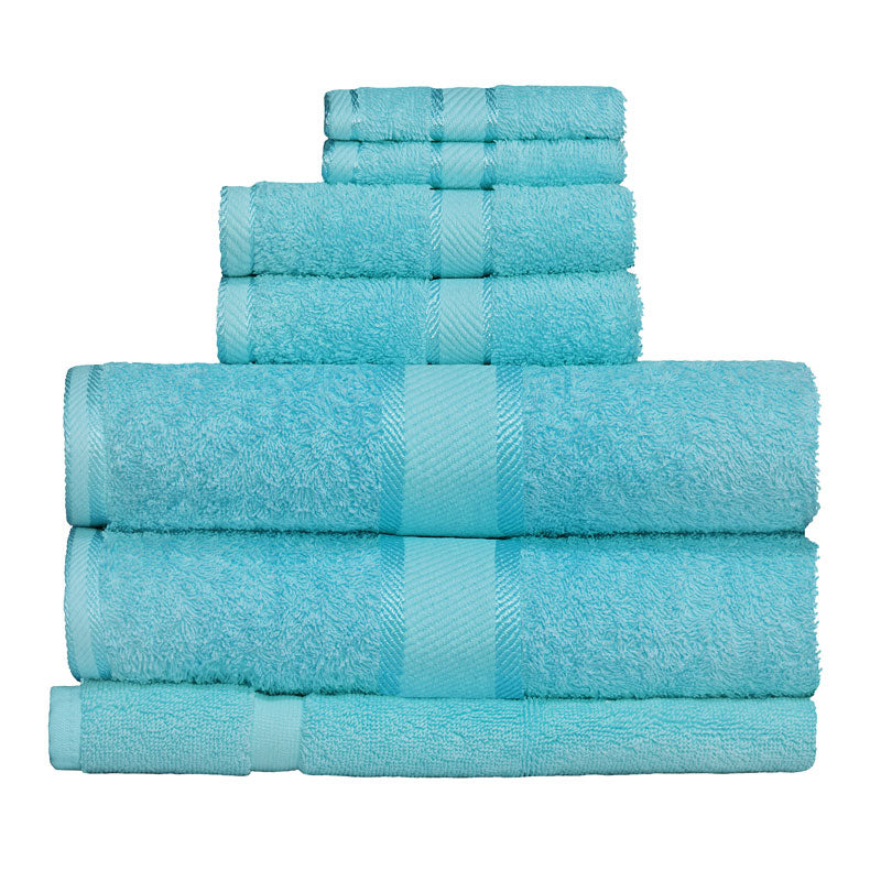 Kingtex 100% Combed Cotton 7pc Bath Towel Set Turquoise | My Linen