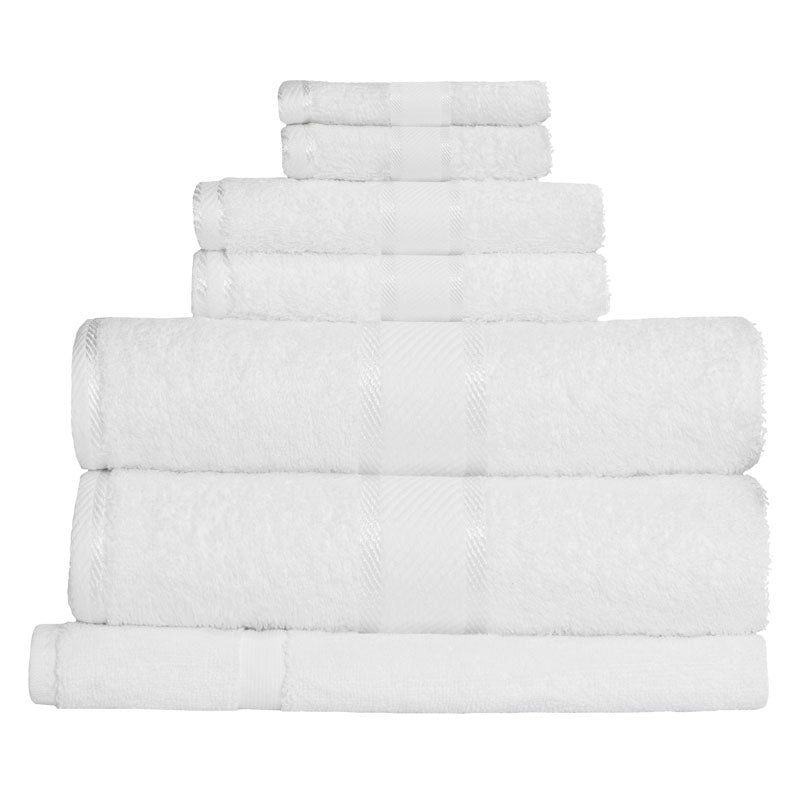 Kingtex 100% Combed Cotton 7pc Bath Towel Set White | My Linen
