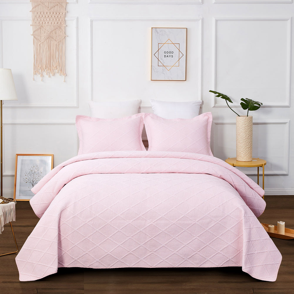 Blush Pink Coverlet Set | King Bed