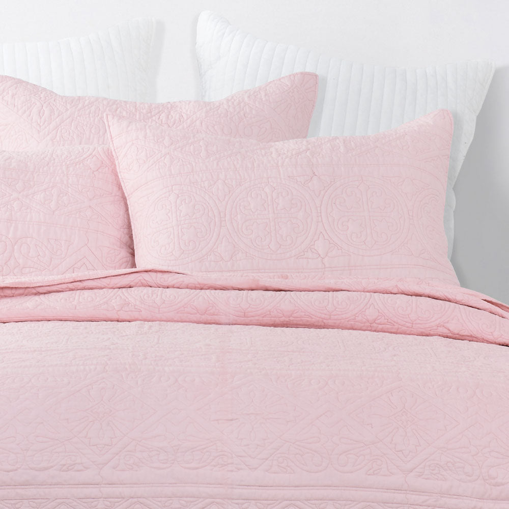 Rose Quartz Coverlet Set | King Single Bed
