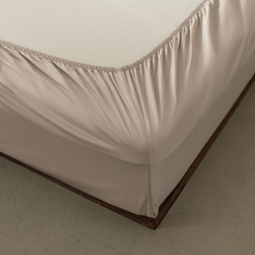 Casey Cotton Fitted Sheet 400TC Linen | Single Bed 40cm