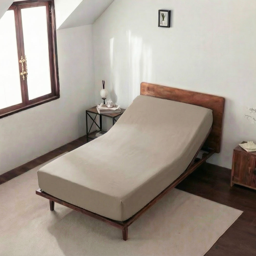 Casey Cotton Fitted Sheet 400TC Linen | Long Single Bed 50cm