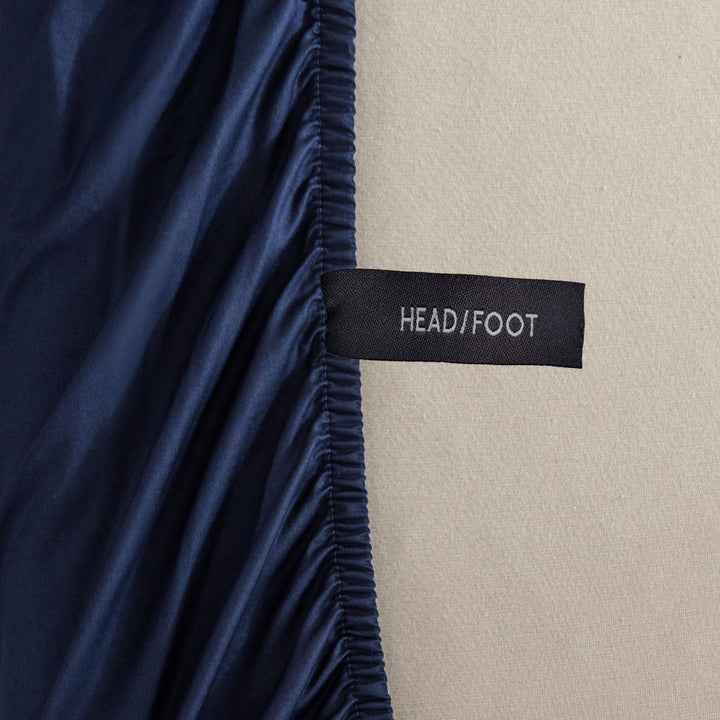 Casey Cotton Fitted Sheet & Pillowcase Combo 400TC Navy | Long Single Bed 50cm
