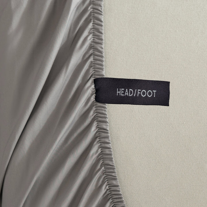 Casey Cotton Fitted Sheet 400TC Pewter | Long Single Bed 60cm
