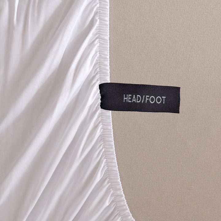 Casey Cotton Fitted Sheet 400TC White | Queen Bed 40cm